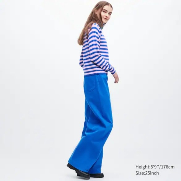 Marni x Uniqlo bright blue jeans size 28 in EUC - Picture 1 of 11